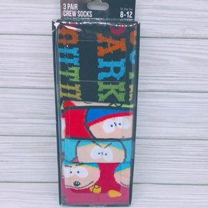 Comedy Central South Park Men's 3-Pack Size 8-12 Adult Crew Socks